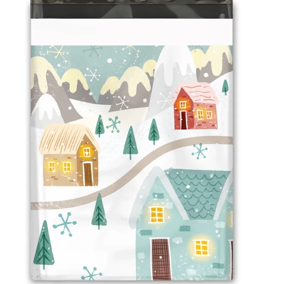 2 SETS LEFT🏠🛷20 Winter Village Poly Mailers 10 x 13 inch - Picture 6 of 6